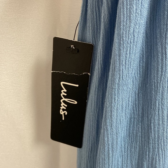 Lulu's Lost in Paradise Strappy Back Maxi Dress Slate Blue Size XS NWT - Picture 7 of 8